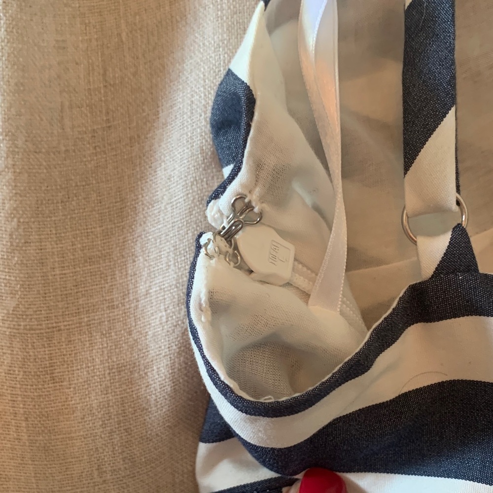 Veronica Beard Striped Navy and Cream Midi Dress - Picture 6 of 12